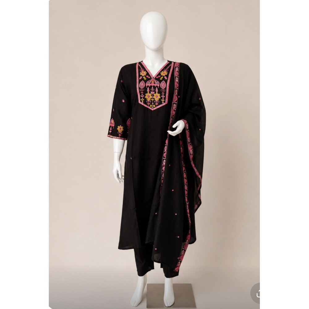 Churidar Set Collection – Hand Worked Black and Red