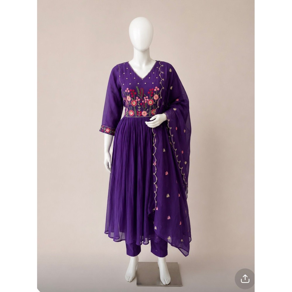 Churidar Set Collection – Hand Worked Purple