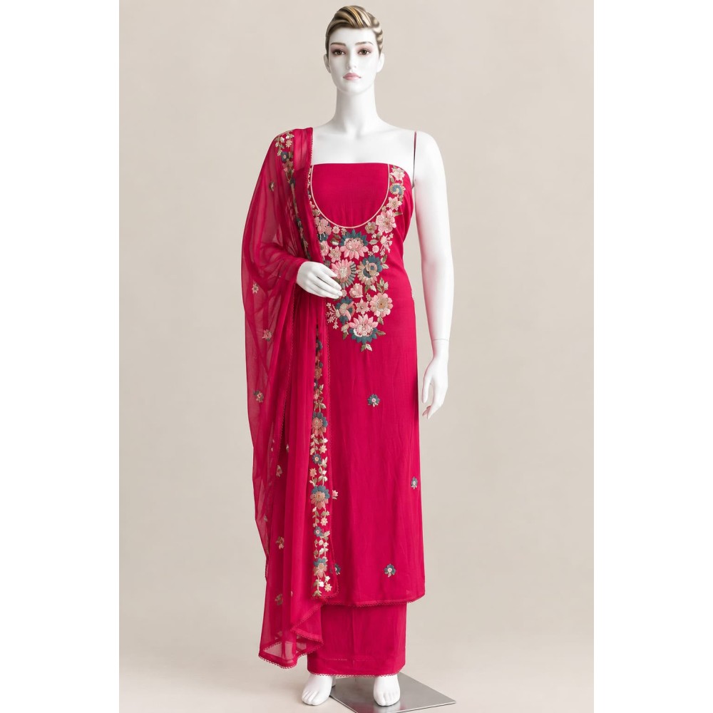 Rayon Embroidery Work Georgette Dhuppatta
