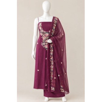 Rayon Embroidery Work Georgette Dhuppatta
