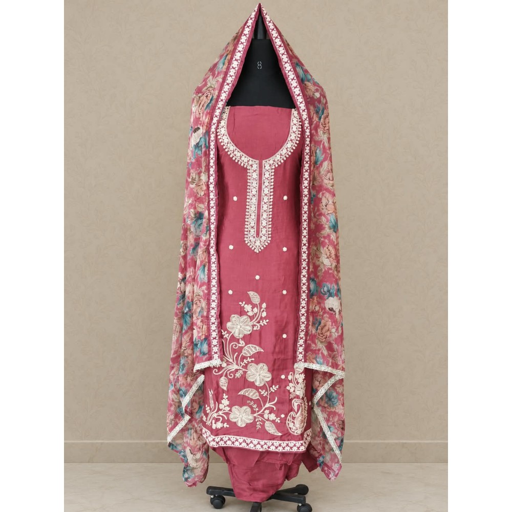Function Wear Churidar Materials-dusty rose