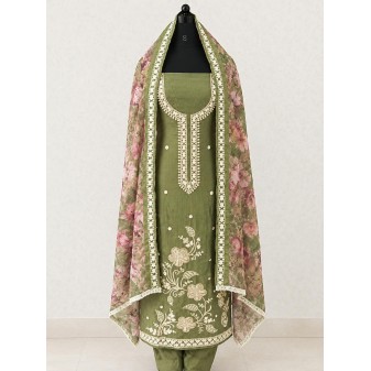 Function Wear Churidar Materials-olive green