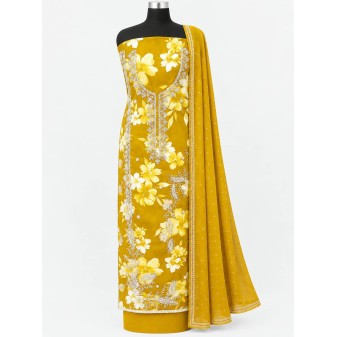 Function wear churidhar material-yellow