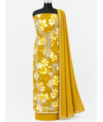 Function wear churidhar material-yellow
