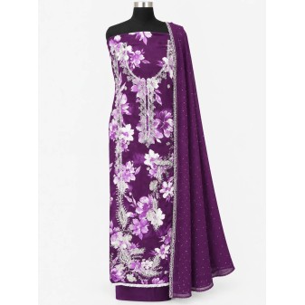 Function wear churidhar material-purple