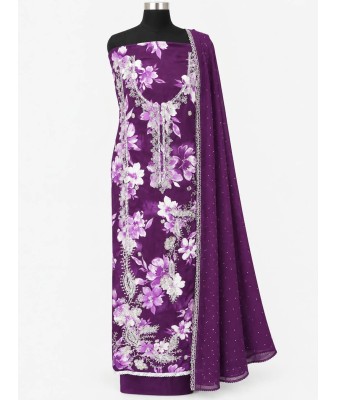 Function wear churidhar material-purple