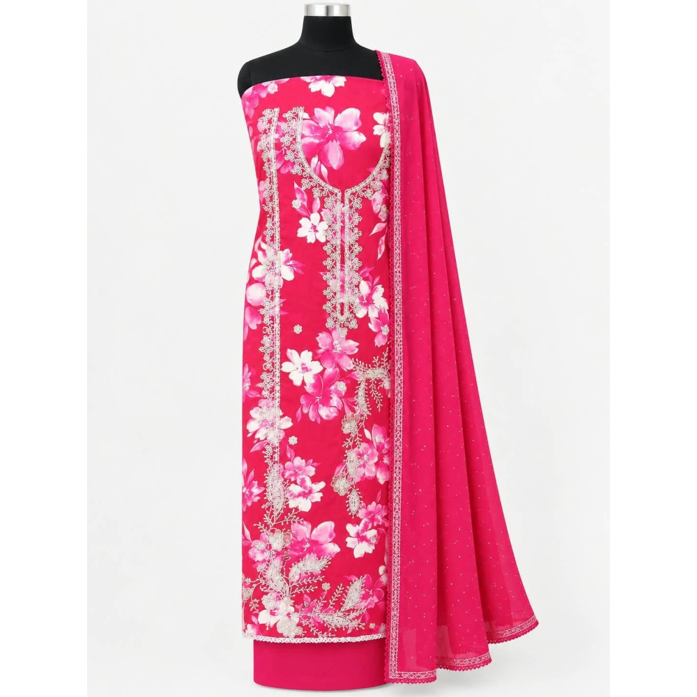 Function wear churidhar material-pink