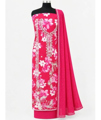 Function wear churidhar material-pink