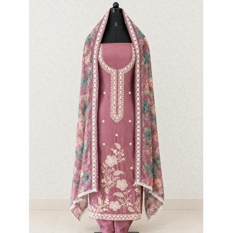 Function Wear Churidar Materials-dusty mauve pink