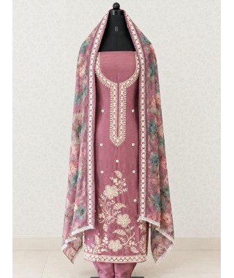 Function Wear Churidar Materials-dusty mauve pink