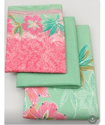 Printed Cotton 3 Piece Dress Material with Rayon Bottom & Georgette Dupatta