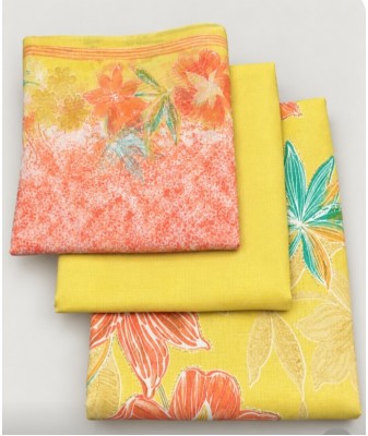 Printed Cotton 3 Piece Dress Material with Rayon Bottom & Georgette Dupatta