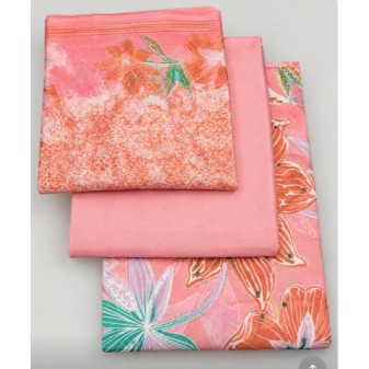 Printed Cotton 3 Piece Dress Material with Rayon Bottom & Georgette Dupatta