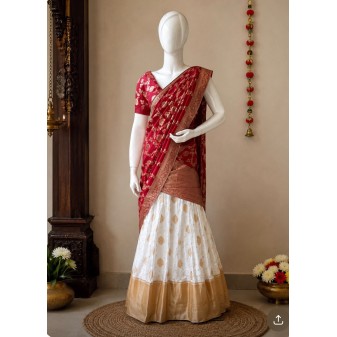 Dhavani Collection – Semi Banarasi Red