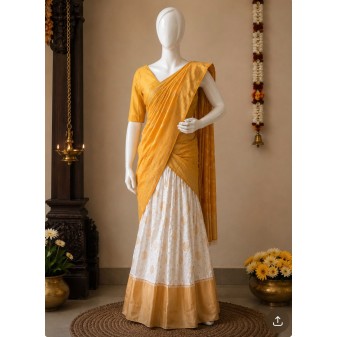 Dhavani Collection – Semi Banarasi Yellow
