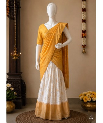 Dhavani Collection – Semi Banarasi Yellow