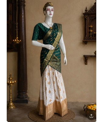 Dhavani Collection – Semi Banarasi Green