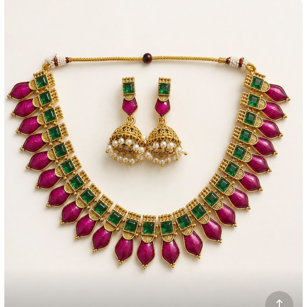 Necklace Earrings Set Traditional Palakka Designs