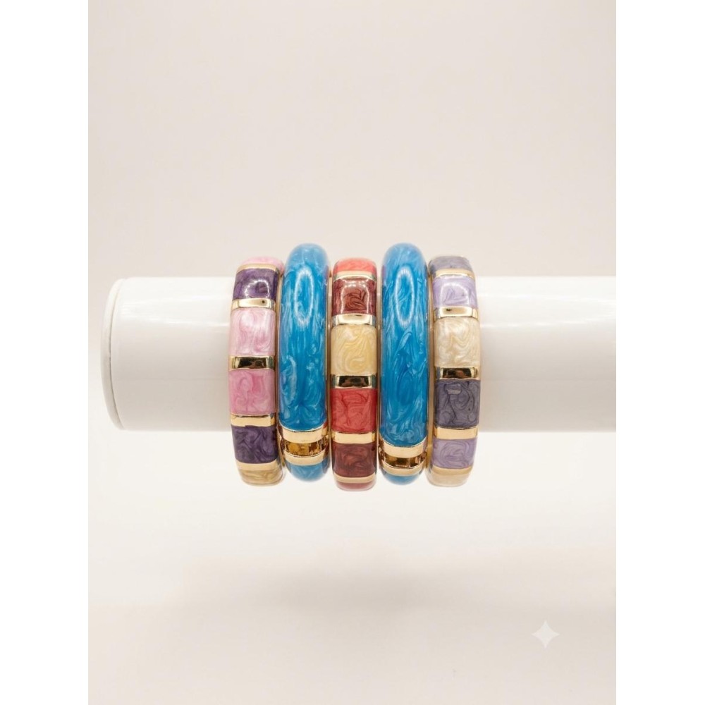 Leheriya enamel twist bangles