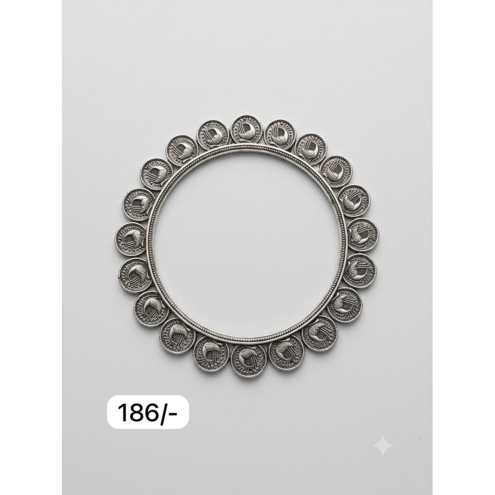 Oxidised Silver Bangles for Women-4