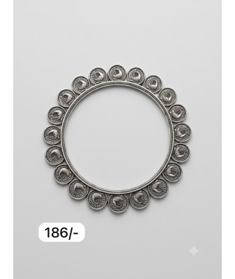 Oxidised Silver Bangles for Women-4