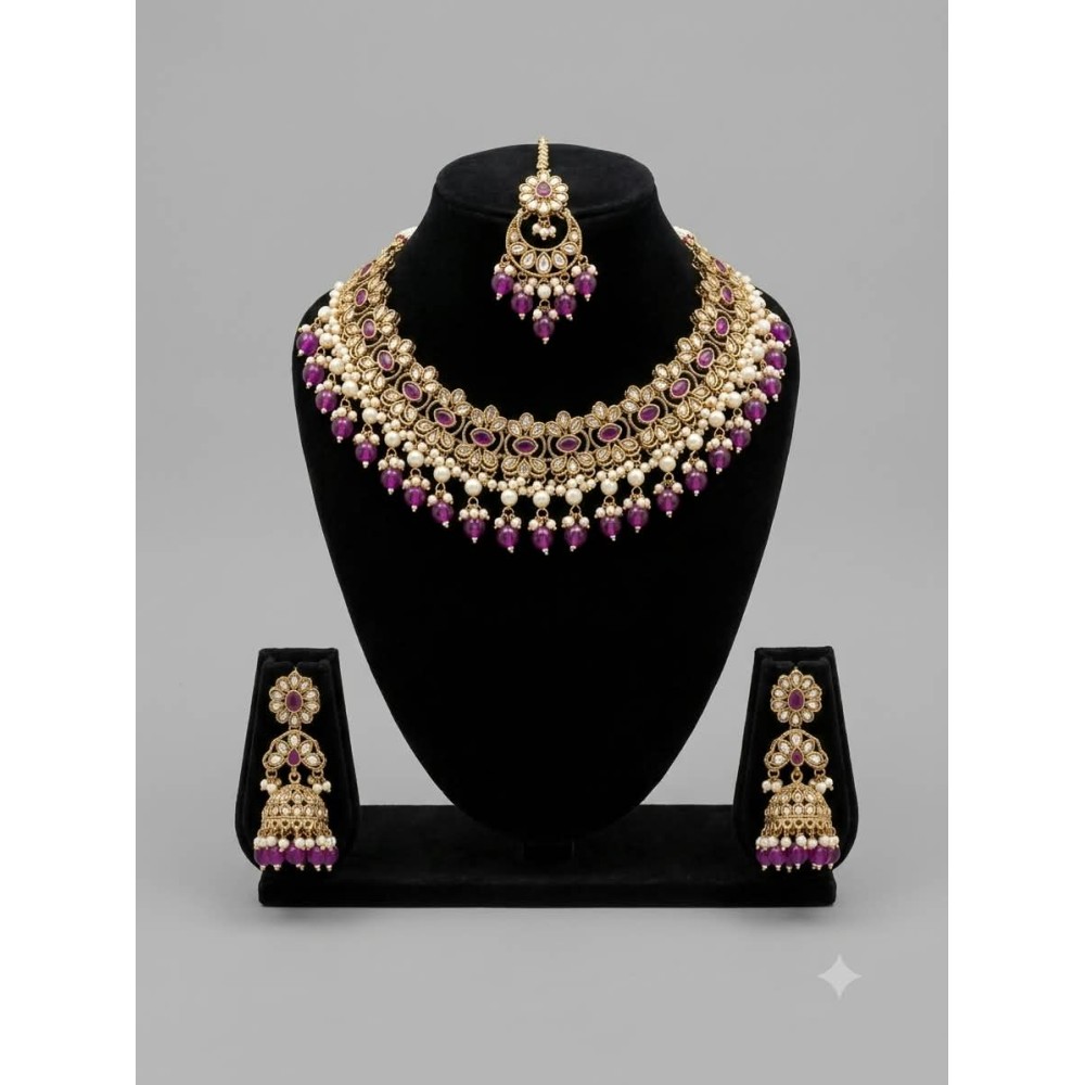 Bridal Necklace-purple