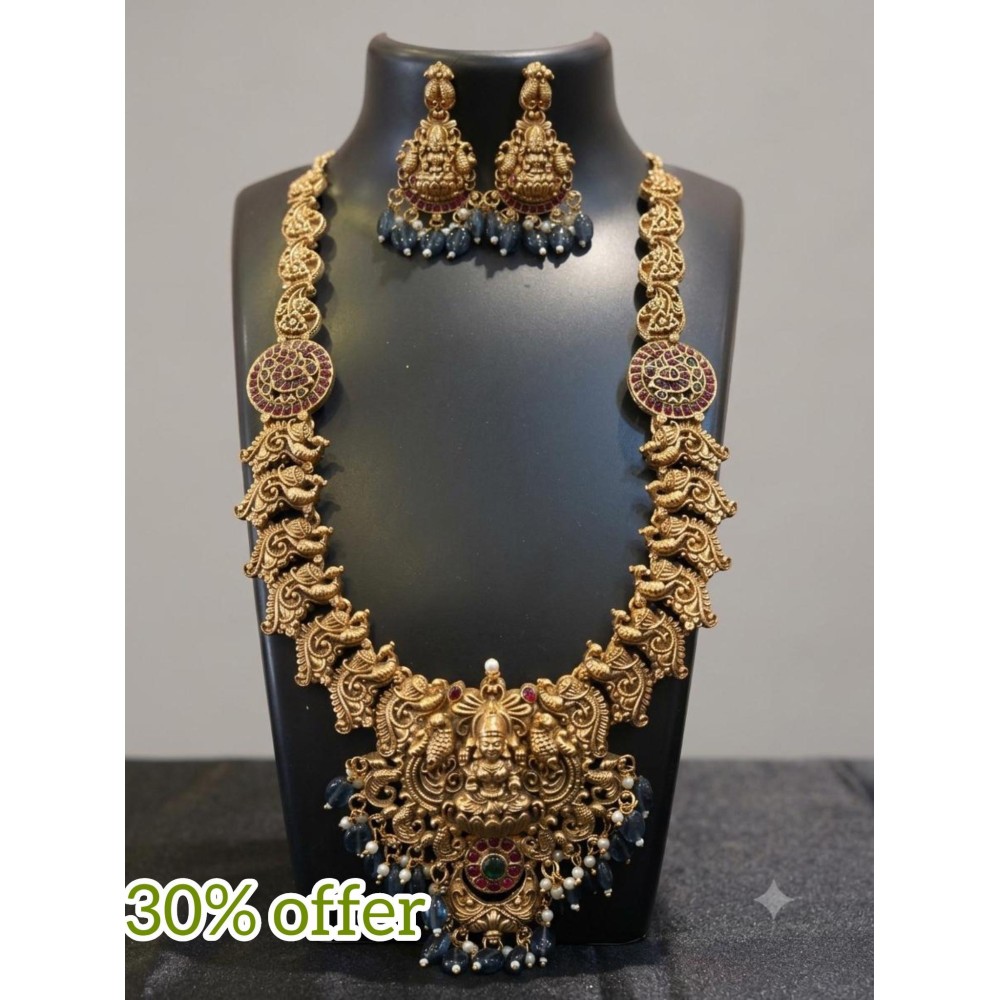 Traditional Nakshi Necklace-blue