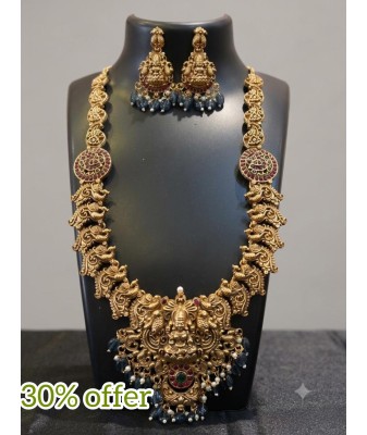 Traditional Nakshi Necklace-blue