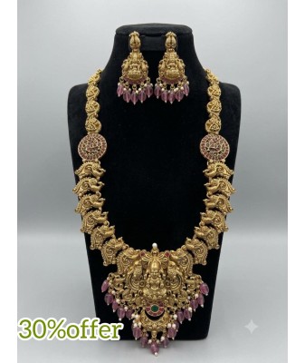 Traditional Nakshi Necklace-pink