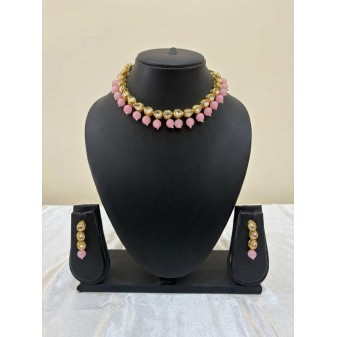Traditional Kundan Necklace-pink