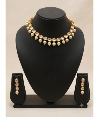 Traditional Kundan Necklace-cream