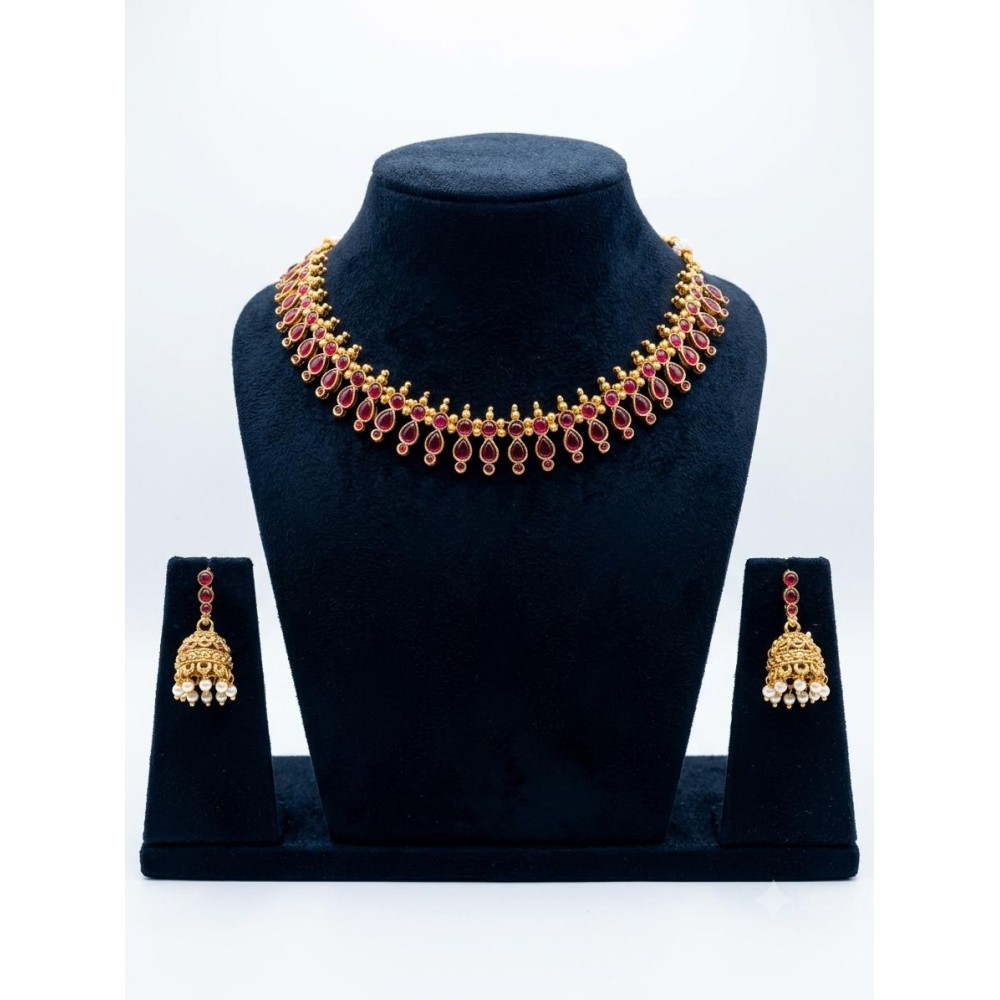 Traditional Nakapadam Necklace-pink