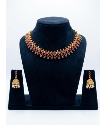 Traditional Nakapadam Necklace-pink