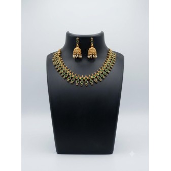 Traditional Nakapadam Necklace-green