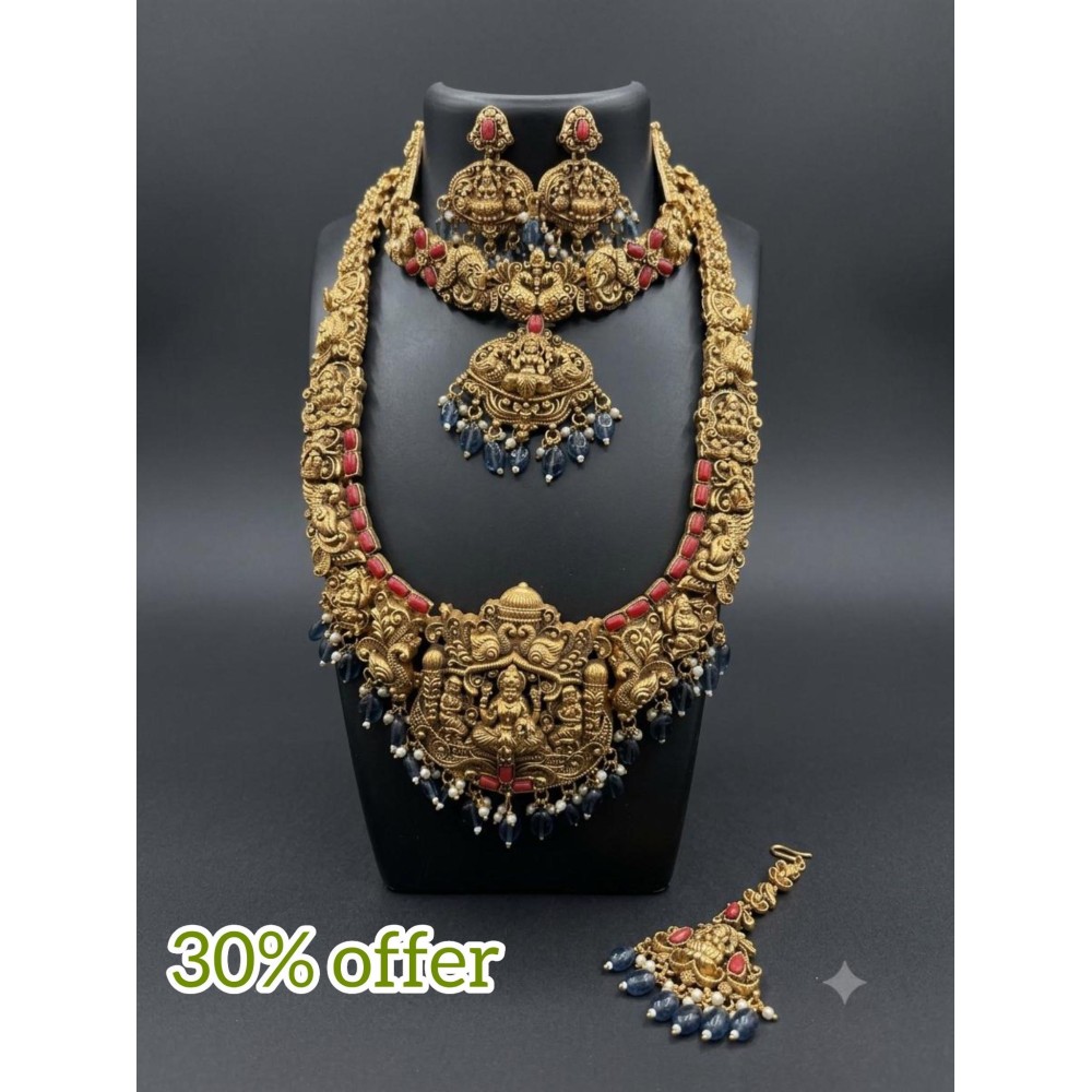 Traditional Nakshi Necklace-blue(2)