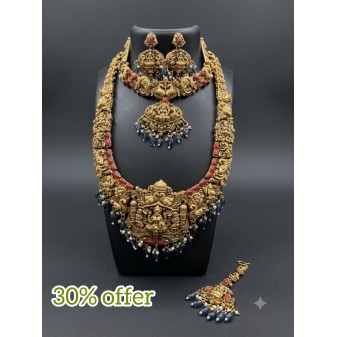 Traditional Nakshi Necklace-blue(2)