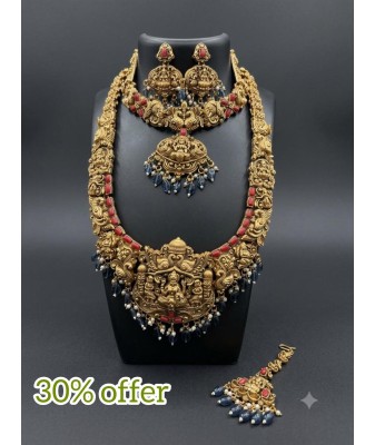 Traditional Nakshi Necklace-blue(2)