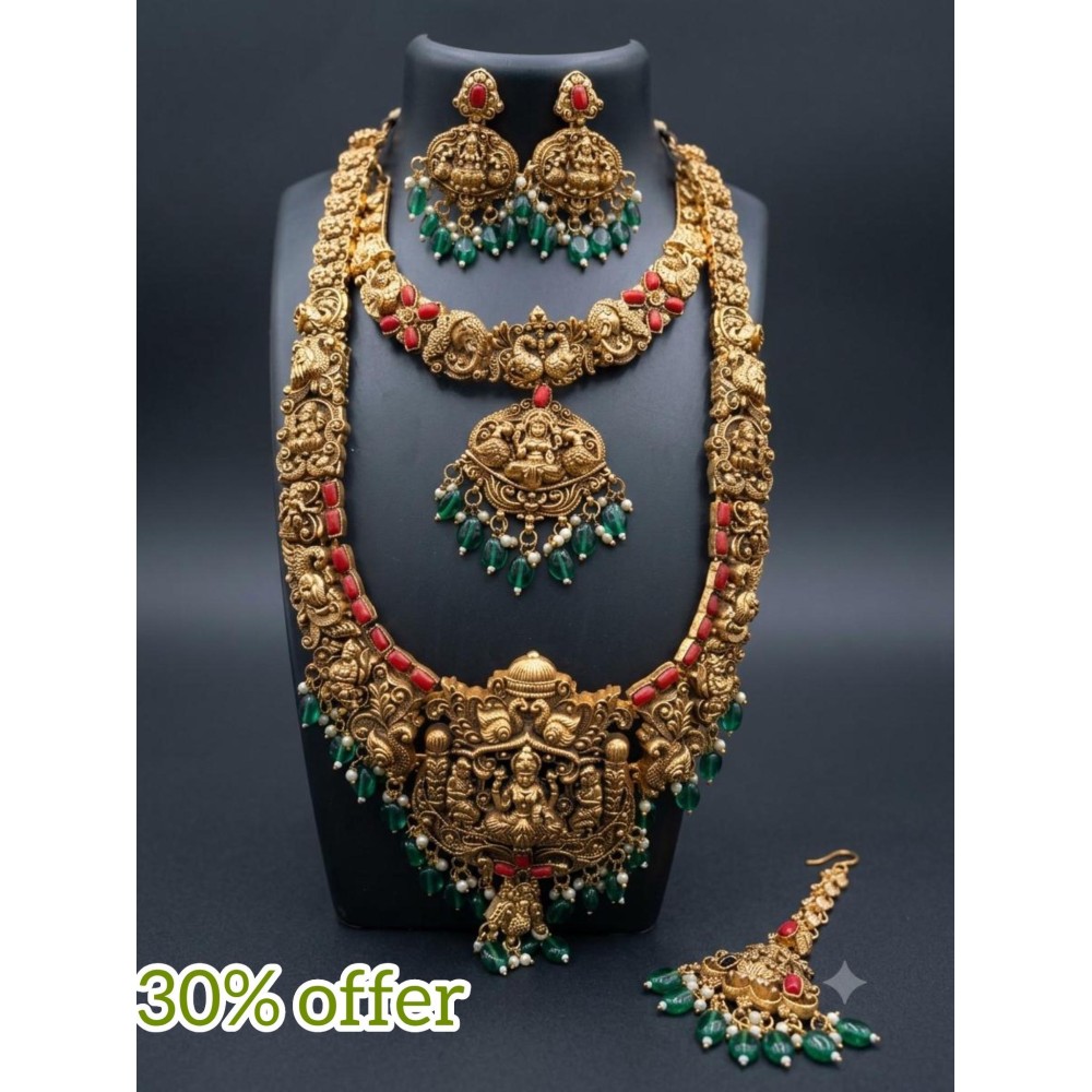 Traditional Nakshi Necklace-green(2)
