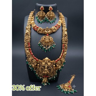 Traditional Nakshi Necklace-green(2)