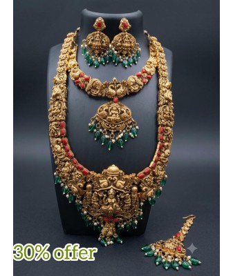 Traditional Nakshi Necklace-green(2)