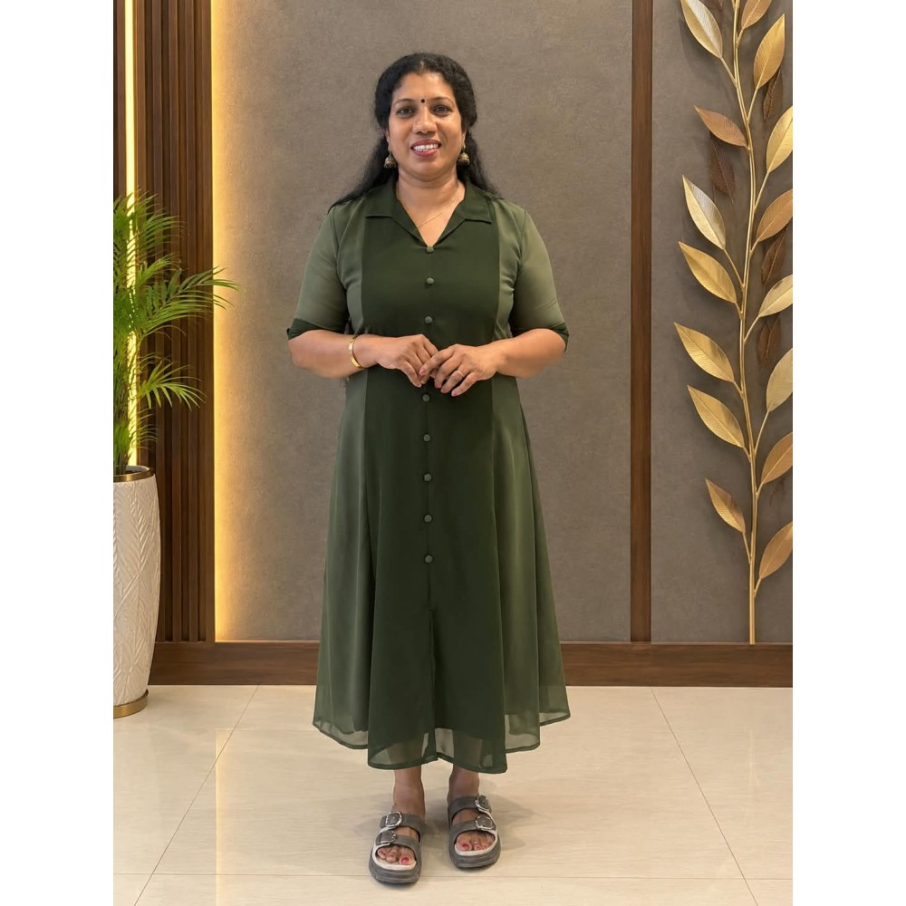 3 Panel Kurti-green