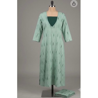 Handloom Cotton & Ikkath Kurti Collection Green