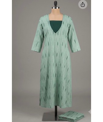 Handloom Cotton & Ikkath Kurti Collection Green