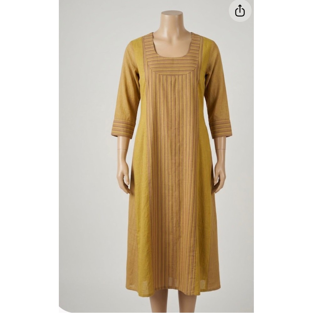 Handloom Cotton & Ikkath Kurti Collection Yellow