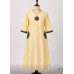 Raw Cotton A-Line Kurti with Appliqué Work Cream