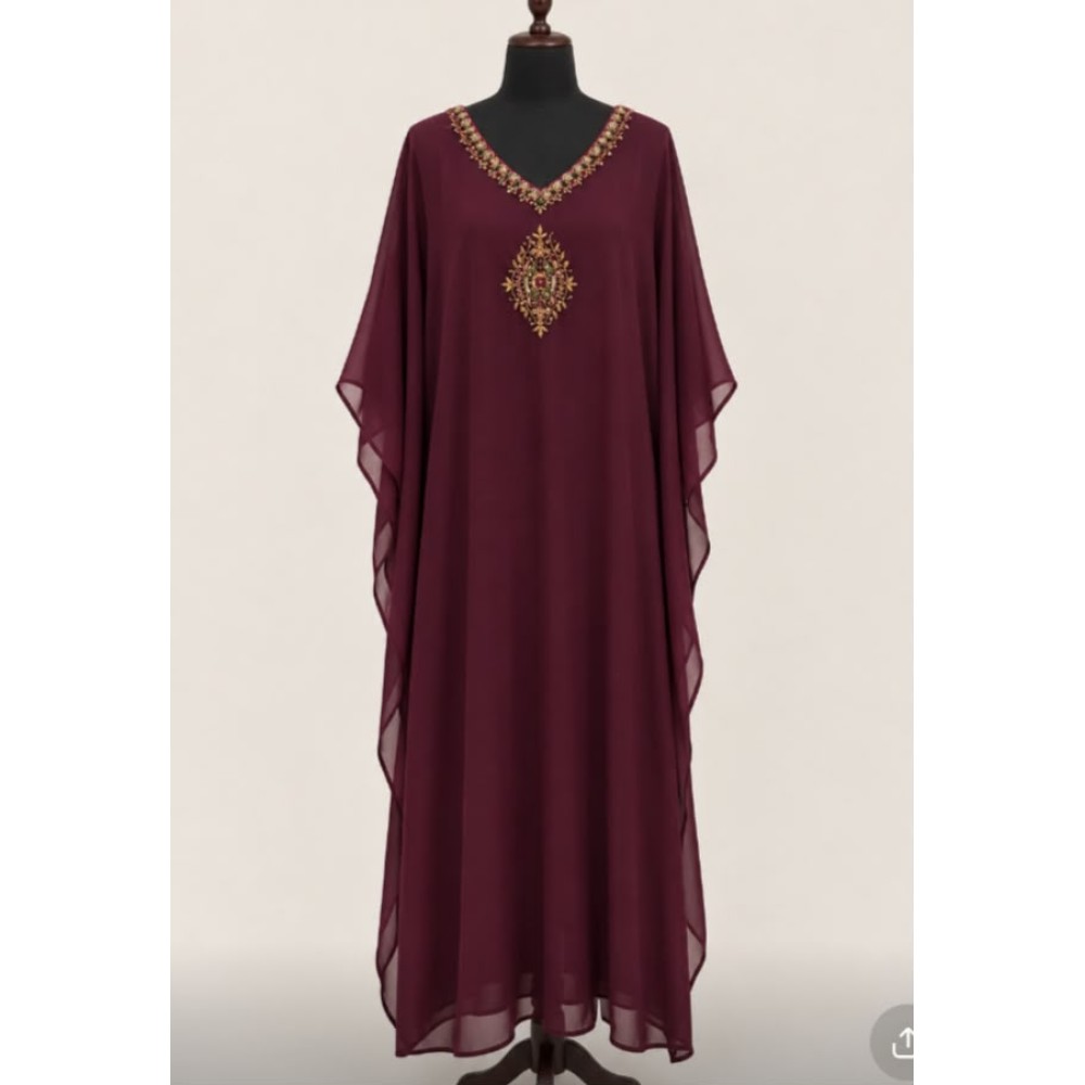 Georget Handworked Kaftan – 48 Length | Simple Party Wear
