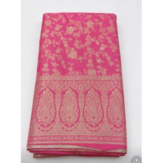 Running Material Collection – Brocade Floral Design Pink