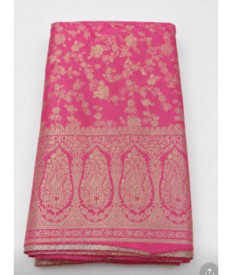 Running Material Collection – Brocade Floral Design Pink