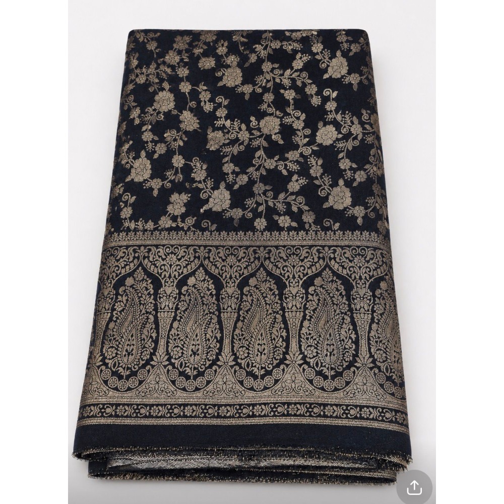 Running Material Collection – Brocade Floral Design Blue