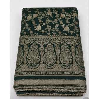 Running Material Collection – Brocade Floral Design Green